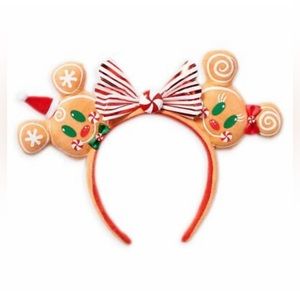Disney Parks Christmas Ears Headband Gingerbread Minnie & Mickey Mouse